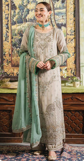 GEORGETTE WITH HEAVY EMBROIDERED WITH KHATLI WORK